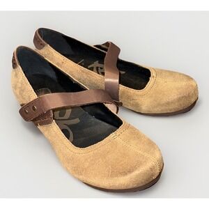 OTOT Suede Brown Clog Grunge 90's Style Women's  Size 8.5 Mary Jane Style